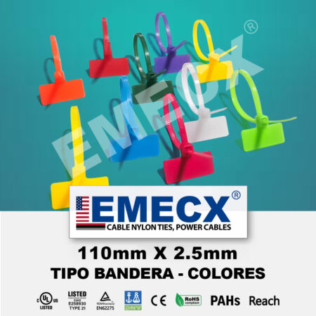 Cintillo Marcador o Tipo Bandera Color Amarillo 110mm x 2.5mm