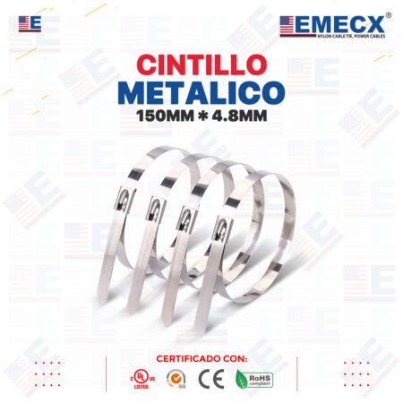 Cintillo Metálico Acero Inox. 150mm X 4.8mm