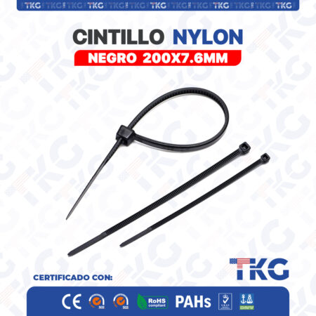 CORREA PLÁSTICA 200X7.6MM NEGRO