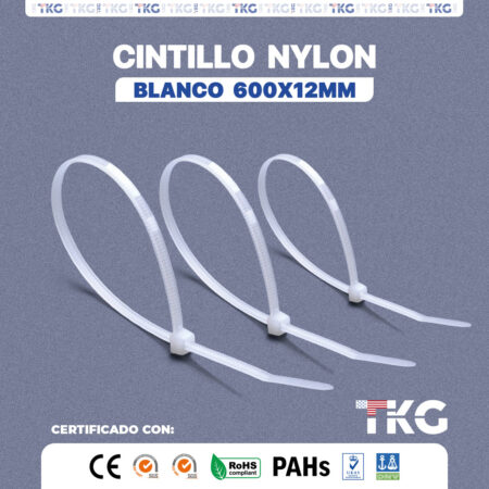 Correa Plástica 600X12mm Blanco