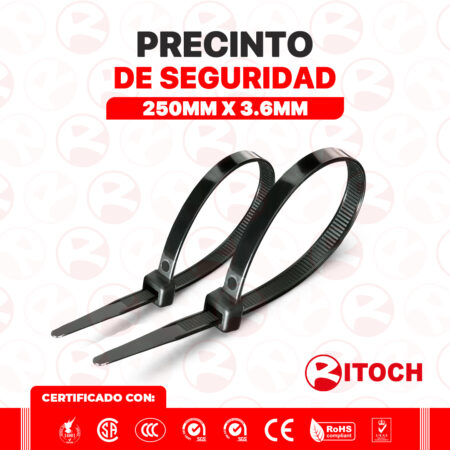 Precinto de Seguridad 250X3.6mm Negro