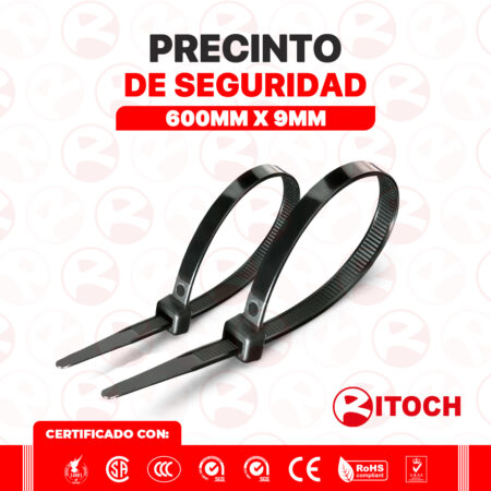 Precinto de Seguridad 600X9mm Negro