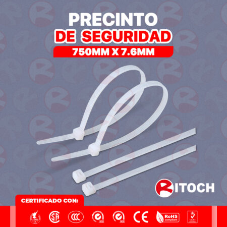Precinto de Seguridad 750X7.6mm Blanco